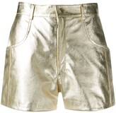 Thumbnail for your product : Manokhi High Rise Metallic Sheen Shorts