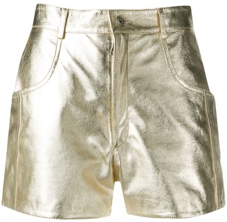 Manokhi High Rise Metallic Sheen Shorts