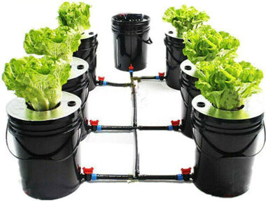 JOYDING Deep Water Culture Hydroponic Soilless Grow Kit +PUMP 20L 7 Buckets