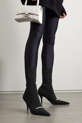 Balenciaga Knife 2.0 Logo-appliquéd Stretch-knit Ankle Boots - Black -  ShopStyle