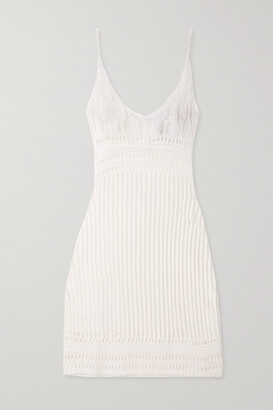 Loewe + Paula's Ibiza Crochet-knit Mini Dress - Off-white