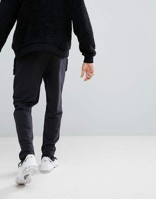 Midnight Surf Skinny Fit Joggers with Borg Detail