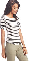 Thumbnail for your product : Wet Seal Must-Have Striped Tab-Sleeve Top