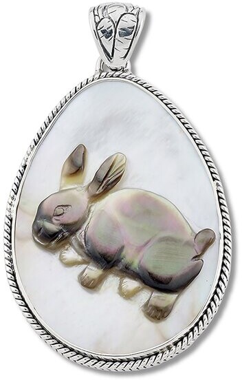 Color Printing Rabbit Agate Gemstone Pendant Necklace H1902 2523 