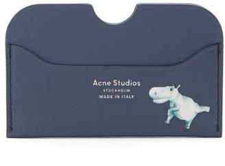 Acne Studios Hippopotamus Print Leather Cardholder - Womens - Blue Multi
