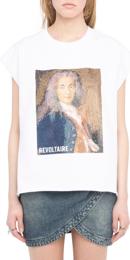 Zadig & Voltaire Cloex Crystal Embellished Voltaire T-Shirt