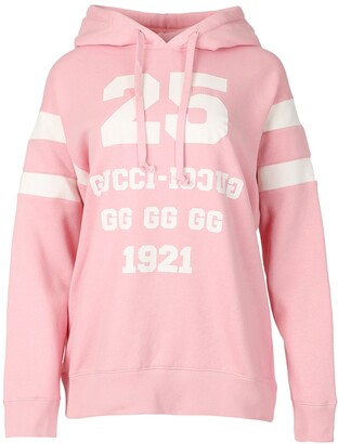 Gucci Logo Striped Hoodie Sugar Pink