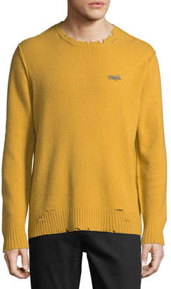 Ovadia & Sons Men's Leopard Distressed Sweater