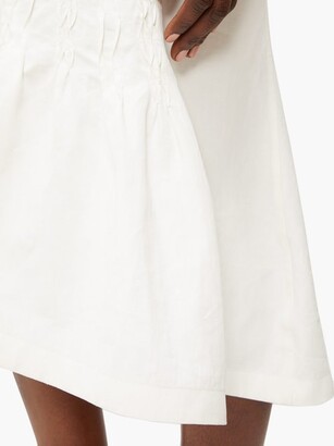 Jil Sander Pintucked Linen-canvas Midi Dress