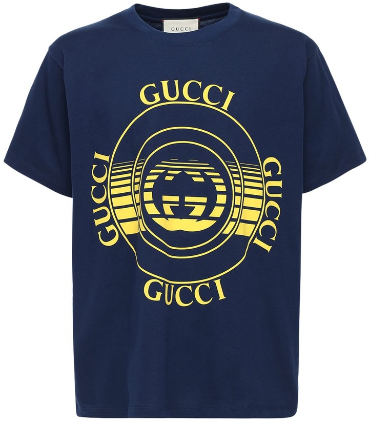 Blue and yellow gucci shirt Clearance