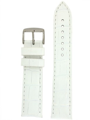 Tech Swiss Tech Swiss LEA1860-22 Watch Band XL White Genuine Leather Crocodile Grain