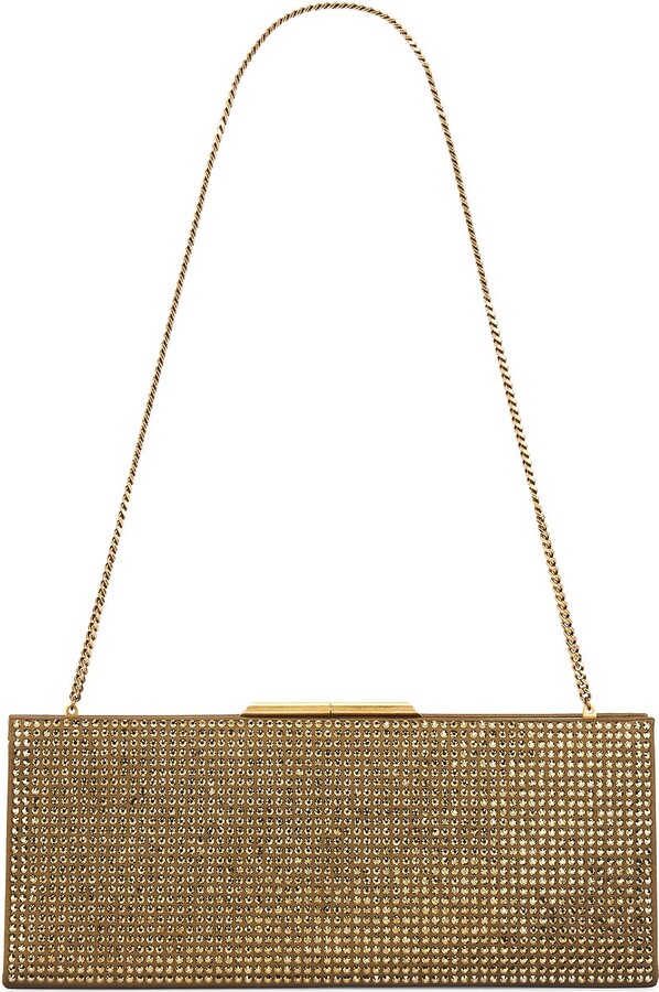 Saint Laurent Small Midnight Pochette Bag in Metallic Gold