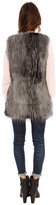 Thumbnail for your product : Jet by John Eshaya Fur Vest with Leather Trim