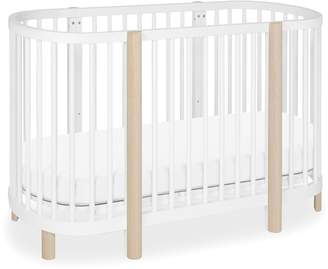Babyletto Hula Convertible Oval Crib/Mini Bassinet in White/Natural