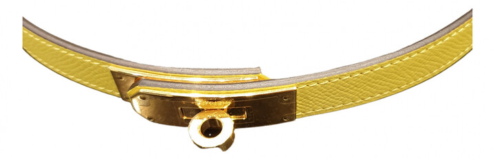 Hermã ̈S HermAs yellow Leather Belts