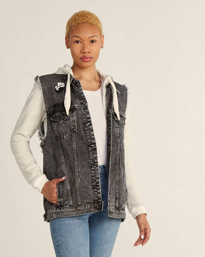 denim trucker vest