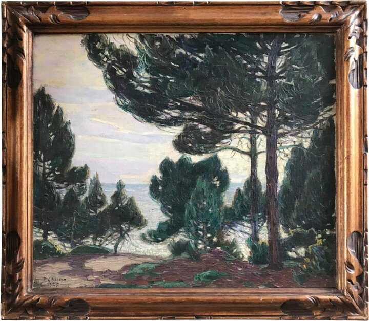 Pierre Gaston Rigaud Oil On Canvas Painting "arbres" Trees French School Antique
