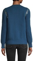 Thumbnail for your product : Ferragamo Leather-Trim Cashmere-Blend Sweater