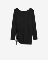 Thumbnail for your product : Express Soft Waffle Knit Ruched Side Tie Tee