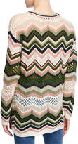 Thumbnail for your product : M Missoni Zigzag Crochet Long-Sleeve Tunic
