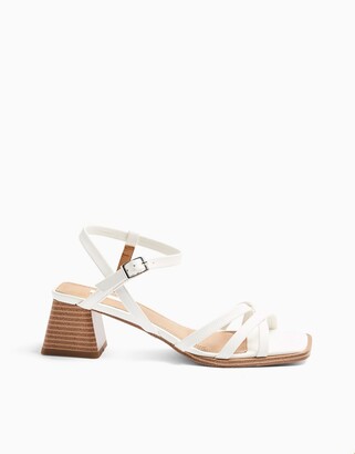 topshop white block heels