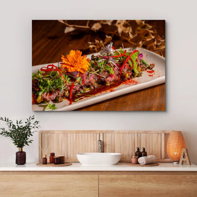 Gourmet Salad with Edible Flowers for Culinary Decor