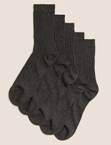 Thumbnail for your product : Marks and Spencer 5pk of Ribbed School Socks