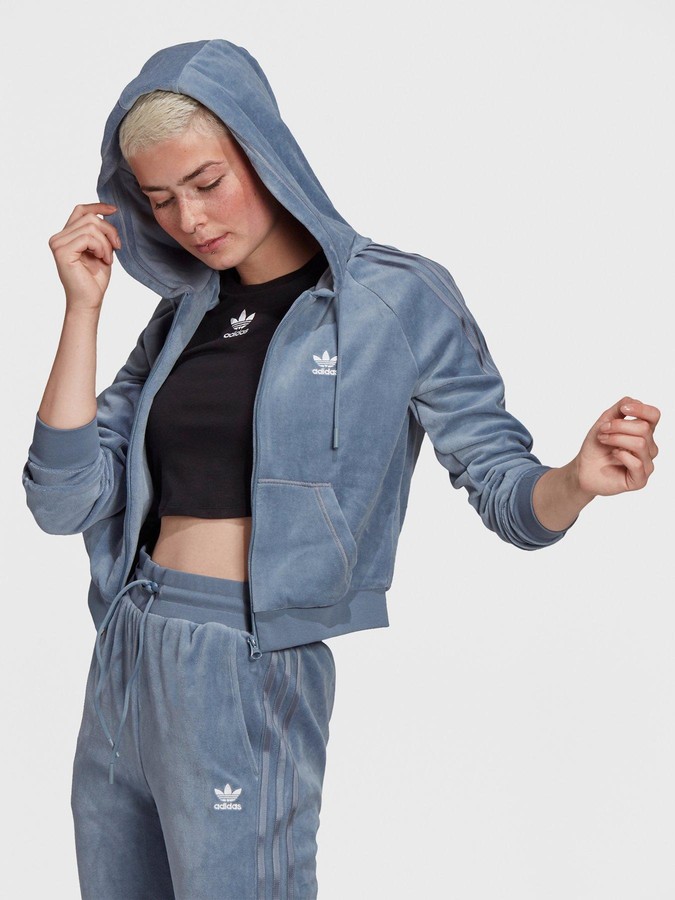 adidas relaxed risque velour blue