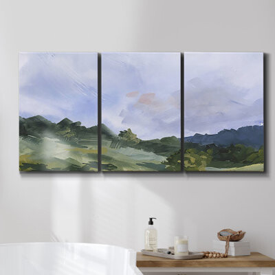 Loon Peak Layered Horizon II On Canvas 3 Pieces Print