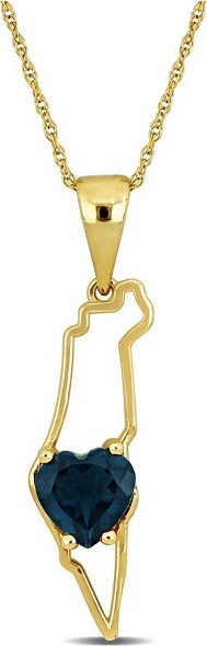 Everly Jewelry EVERLYJEWELRY|10kYellowGold11/3CTTGWLondonBlueTopazFashionPendantWithChain17inc