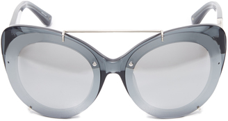 3.1 Phillip Lim Cat Aviator Mirrored Sunglasses