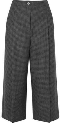 McQ Cropped Prince Of Wales Checked Wool Wide-leg Pants - Dark gray