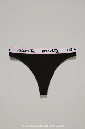 Forever 21 Women's Hello Kitty Graphic Thong Panties in Black