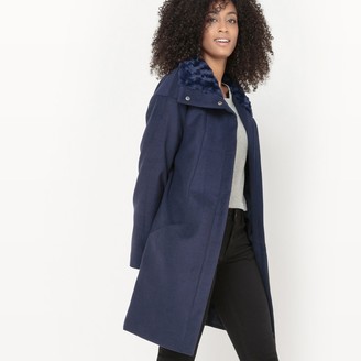 La Redoute Collections Coat with Faux Fur Collar