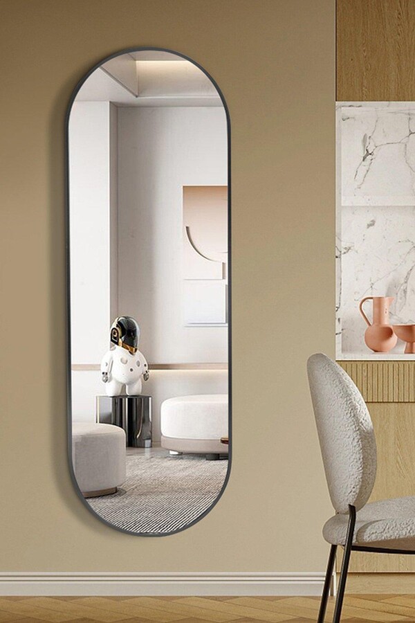 Living and Home Modern Oval Metal Full Length Wall Mirror ShopStyle