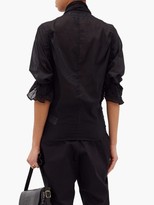 Thumbnail for your product : ÀCHEVAL PAMPA Chiquita Pussy-bow Cotton-voile Blouse - Black