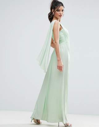 ASOS Lace Insert Sash One Shoulder Maxi Dress