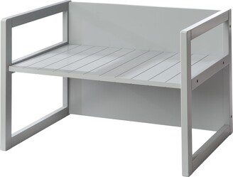 roba Wooden Bench in Country Style - Convertible to Table or Bench in 2 Seating Heights (Grey)