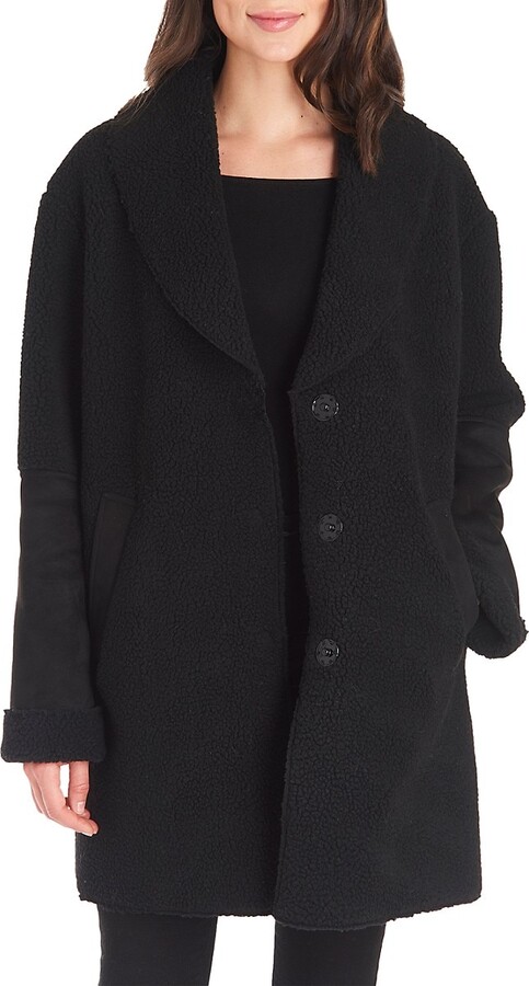 shawl shearling coat