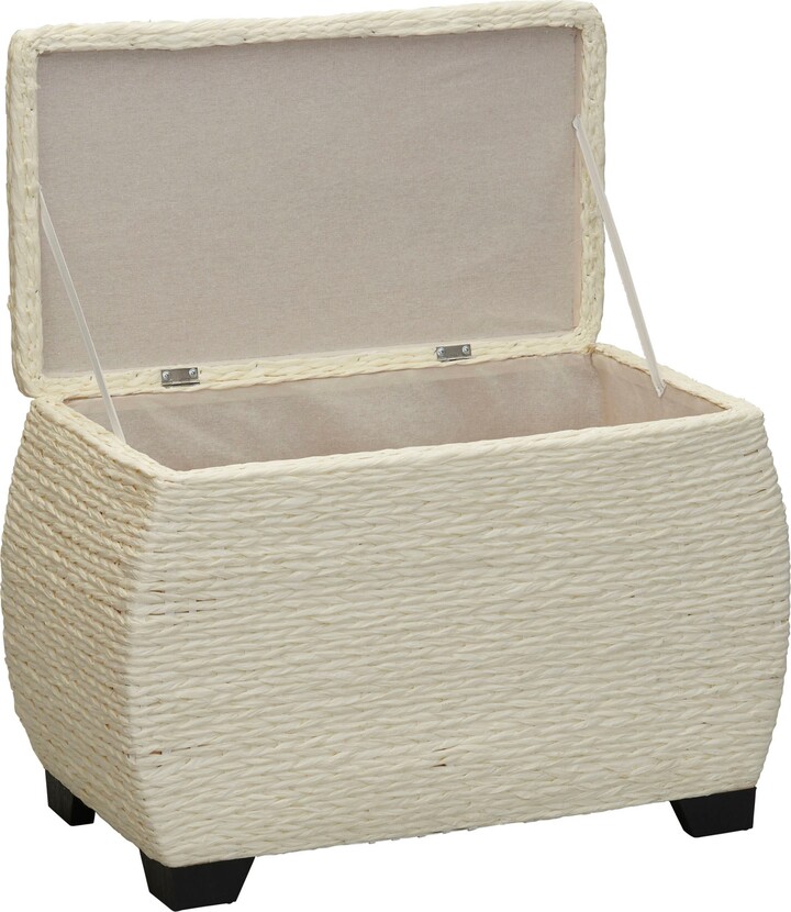 Household Essentials Large Curved Wicker Storage Chest with Liner