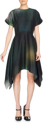 Kenzo Soft Flare Dress Short Sleeve Dress, Olive