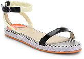 Thumbnail for your product : Bea Yuk Mui Patent Leather and Woven Sandals