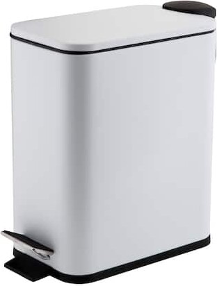 Simplify Black 5L Slim Rectangular Pedal Trash Bin with Soft Close Lid