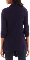 Thumbnail for your product : Liz Claiborne Long-Sleeve Draped Cardigan Sweater
