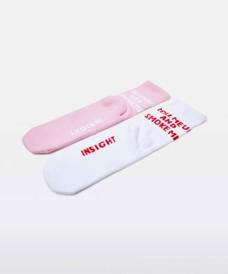 Insight Roll Me Up Sock White Pink 2 Pack Socks
