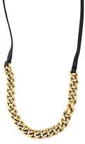 Thumbnail for your product : Miu Miu Chain & Leather Buckle Necklace