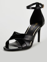 black mid heel sandals uk