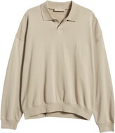 Thumbnail for your product : Essentials Solid Cotton Long Sleeve Polo Shirt