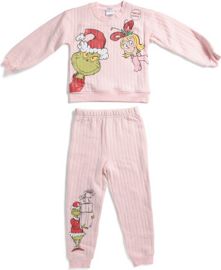 TJMAXX Girls 2Pc Fleece Sweatshirt And Sweatpants Set, Cotton/Polyester