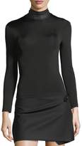 Thumbnail for your product : Helmut Lang Bondage Leather Neck Long-Sleeve Stretch Top